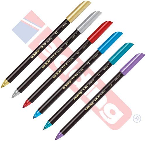 Marcador EDDING 1200 Metalico (Multicor - Ponta 1 mm) Edding - Instrumentos de escrita e desenho - multicor, ponta 1 mm, tinta pigmentada, traço grosso