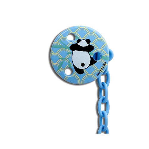 Suavinex Chupeta com Broche de Aço Inoxidável Panda Suavinex - Cuidados com a higiene oral - fecho, aço inoxidável, redonda, divertidos