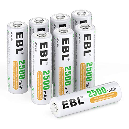 Pilhas Descartáveis EBL 8 x Pilhas AA Recarregáveis (Recondicionado Como Novo) EBL - Baterias - 2500 mAh, câmara digital, ion-lítio, recarregáveis