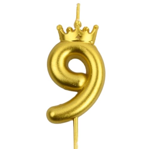 Wisebom Numbers Candles 3D Golden Number Cake Topper Wisebom - Velas de aniversário - candeeiro, Golden, topador, 3D