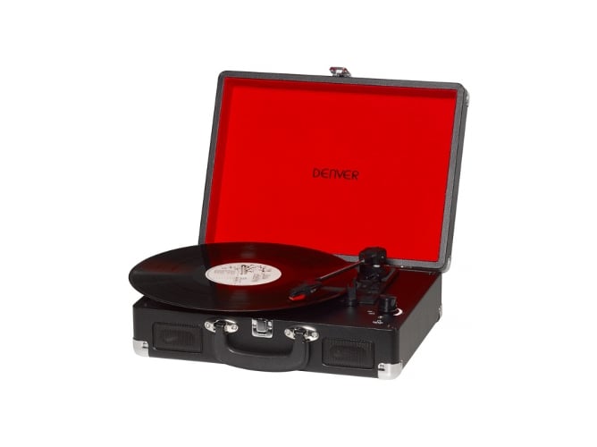 Gira-Discos DENVER ELECTRONICS VPL-120 Preto (33 1/3 - 45 - 78) Denver - Gira-discos e leitores de vinil - 33 1/3, 45, '78, preto