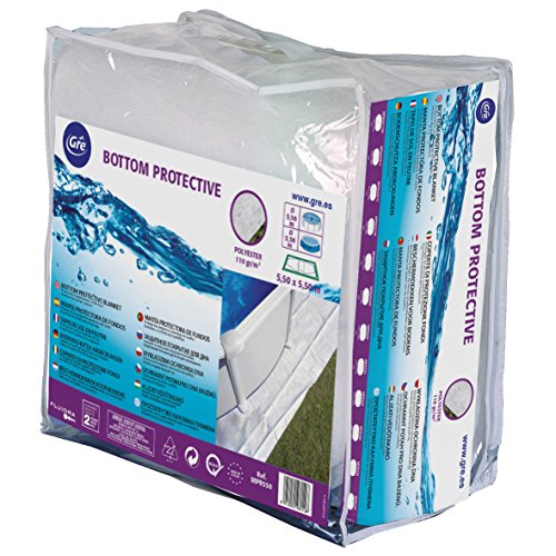 Cobertura de chão para piscina GRE 7025038012 branco Gre - Coberturas de piscina e panos de chão - poliéster, quadrada, 5,5x5,5m