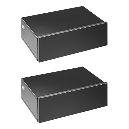 Conjunto de 2 Mesa-de-Cabeceira HOMCOM com Prateleiras | 40 x 30 x 15 cm - Preto HOMCOM - Mesinhas de cabeceira - mesa de cabeceira, prateleiras, preto