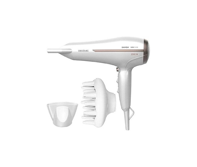 Secador de Cabelo CECOTEC Dc Bamba Ionicare Aura 5200 Cecotec - Secadores de cabelo - 2300 w, íon real, antiencrespado, rápido