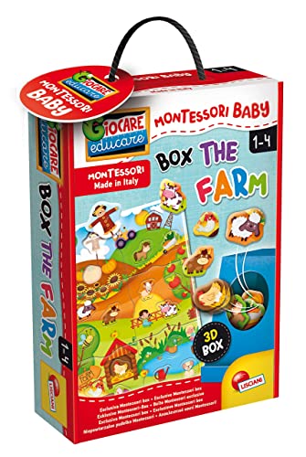 Puzzle LISCIANI MonteSSORI Baby: The Farm (Idade Mínima Recomendada: 1 ano) LERNEN & CO - Jogos - puzzle, madeira, dobro fundo, animais, casas, granja