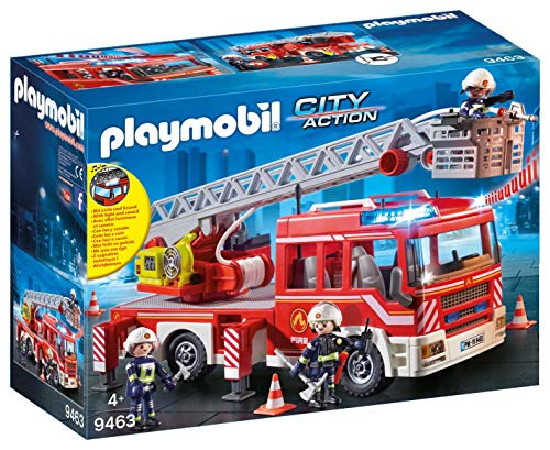 Playmobil City Action - Camião de Bombeiros com Escada, Luzes e Som PLAYMOBIL - Conjuntos de brinquedos - camião, bombeiros, escada, luzes, som