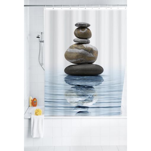 Cortina de Banho WENKO Meditation Anel Poliéster Wenko - Cortinas de chuveiro - meditativa, poliéster resistente, instalação fácil, design simples