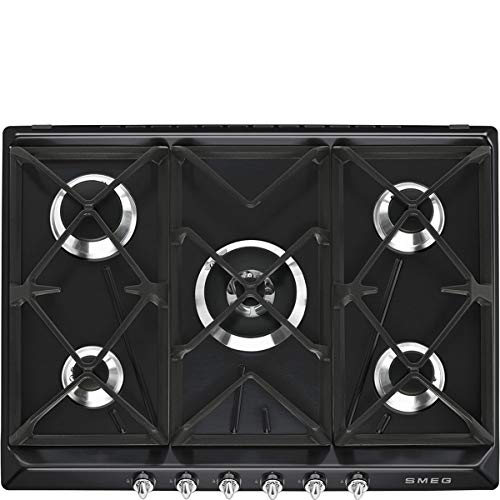 Placa de Gás Smeag Sr975Ngh Integrada Gás Preto Smeg - Cooktops - 5 zonas, grelhador, cozedura lenta, esmaltado