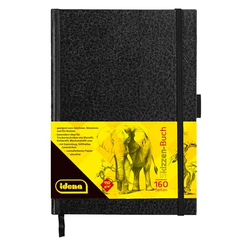 Caderno e Bloco de Notas Idena 63143 | Preto Idena - Papel de arte e artesanato - preto, 80 páginas, 110 g, caderno