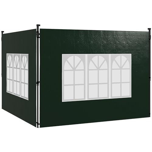 Parede Lateral Outsunny | 293 x 193 cm - Verde Outsunny - Acessórios para toldos e gazebos - 293x193 cm, verde