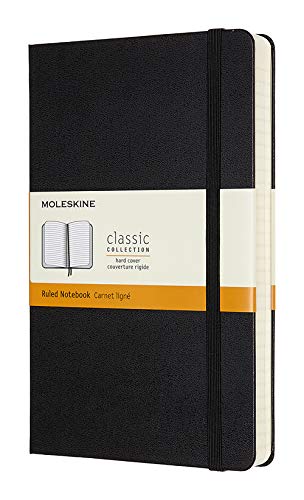 Caderno Pautado Moleskine Soft Preto (A5 - 13.8x21cm) Moleskine - Cadernos e bloco de notas - capa em cartão, 192 páginas, bolsa interna, papel sem ácidos