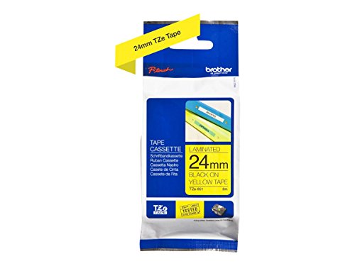 Fita para Etiquetadora Brother TZe-651 Preto sobre Amarelo Brother - Fitas de etiquetas e recargas - preto sobre amarelo, 8m, 24cm