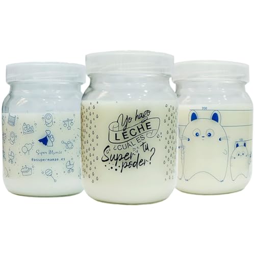 Conjunto de Garrafas SUPERMAMÁ (Vidro - 3 Un) Super Mamãe - Móveis para bebês e crianças pequenas - conjunto, garrafas, supermama, vidro, 3 un