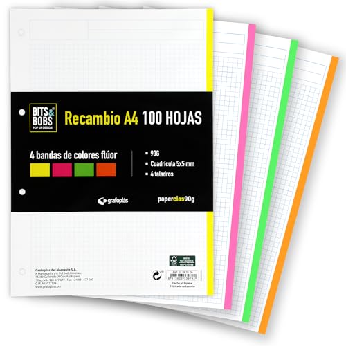 Recarga para Papel Clásico Grafoplás 100 Folhas A4 Grafoplas del Noroeste,S.A. - Papel para fichários - recarga, papel clásico, grafoplas, a4