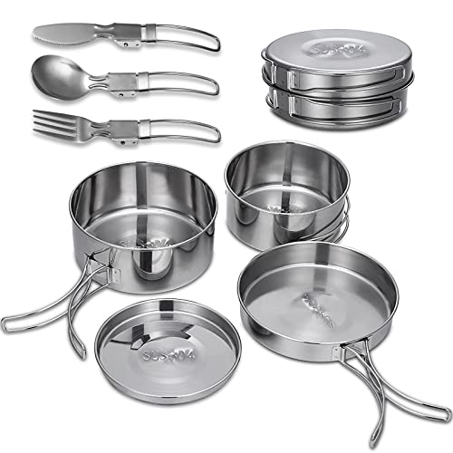 Conjunto de Panelas para Campismo LAICA 7 Peças BILIPLE - Utensílios de cozinha - 7 peças, aço inoxidável, preto, varias capacidades