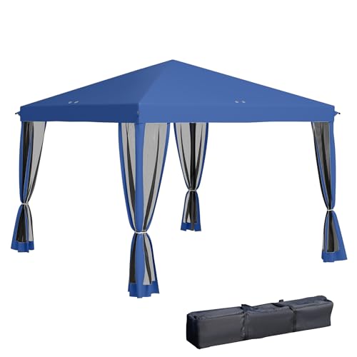 Pérgola de Jardim Outsunny | 300x300x270 cm - Azul Outsunny - Móveis de exterior - 300x300x270 cm, azul
