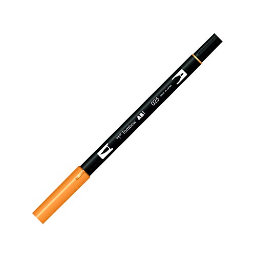 Marcador Tombow ABT Dual Brush Pen - Laranja Claro Tombow - Marcadores e marcadores de texto - dual brush, traço fino, pincel, laranja claro