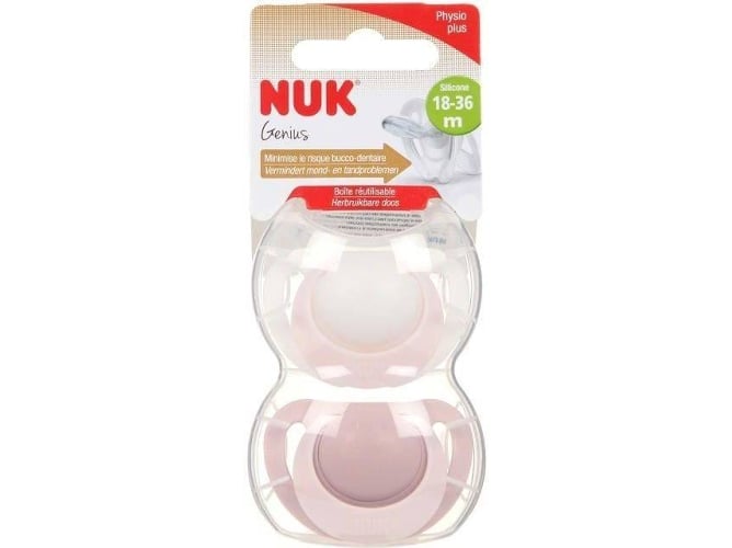 Conjunto de chupetas NUK Genius (0-6 m) NUK - Cuidados com a higiene oral - 0-6 m, ergonômico, flexível, pico liso