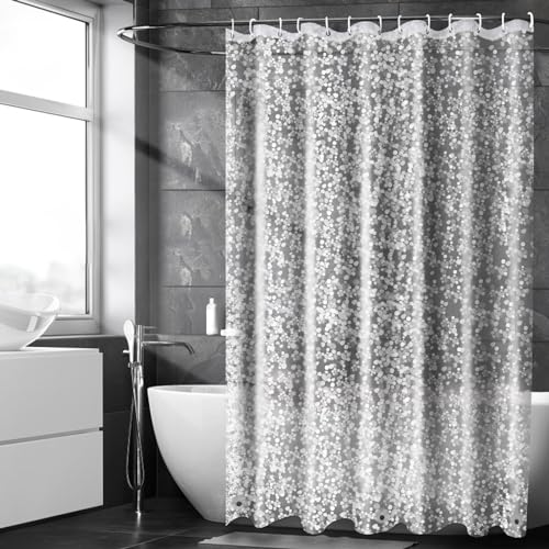 Cortina de Banho Antimicrobiana 180X180 Cm com 3 Suportes KUOGAS - Cortinas de chuveiro - antimicrobiano, 180x180 cm, 3 suportes