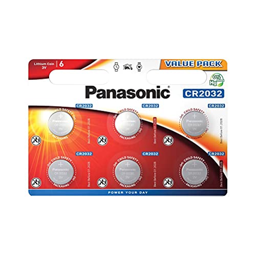 Pilhas PANASONIC CR2032 (6 unidades - Botões) Corp. Panasonic - Baterias - litio, botões, 3V, 225mAh, cr2032