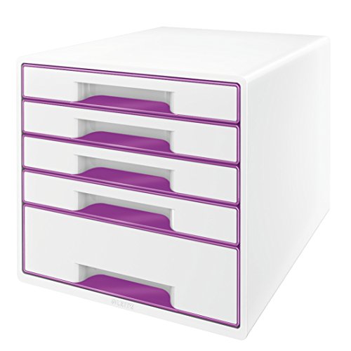 Organizador LEITZ WOW Cube (Branco - 12 x 18.5 x 22 cm) Leitz - Gavetas de armazenamento doméstico - 5 compartimentos, polipropileno, tampa de proteção