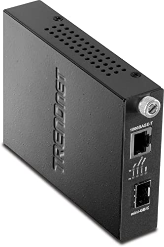 Conversor de rede TRENDNET TFC-1000MGA em Preto Trendnet - Adaptadores power over ethernet - gigabit ethernet, rj45, preto