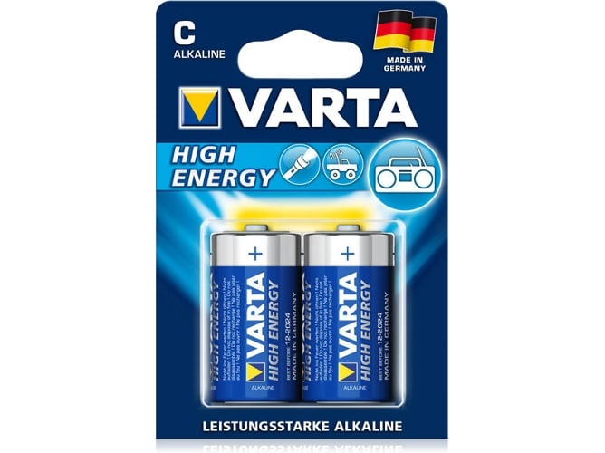 Pilha Não-Recarregável VARTA High Energy C Varta - Baterias de uso geral - não-recarregável, c, 1,5v, 2 unidades
