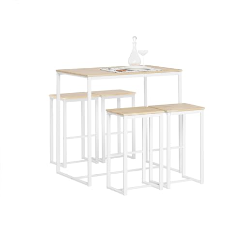 Conjunto Móveis de Bar SOBUY OGT15-WN (Branco - Aço) sobuy - Conjuntos de móveis de cozinha e sala de jantar - 120 kg, 45 kg, 2,7 kg, MDF, metal