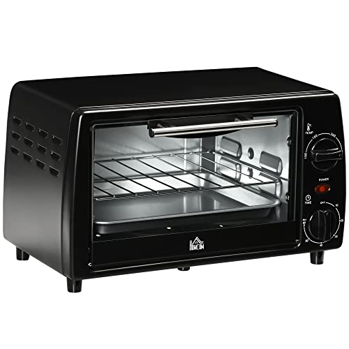 Forno Elétrico HOMCOM | 10 L | 750 W - Preto HOMCOM - Fornos de bancada e torradeiras - 10 L, 750 W, preto