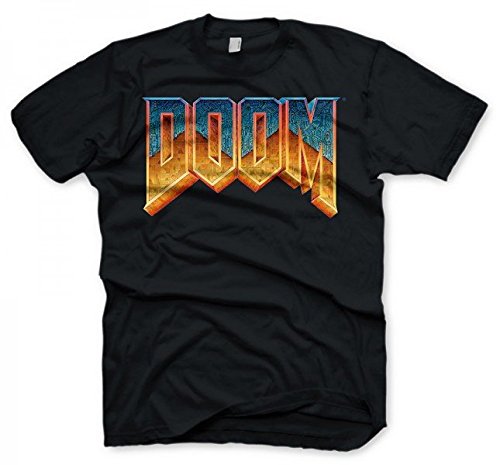 T-shirt para Homem DOOM LOGO Azul para Futebol (M) IMPORT - Software de computador - t-shirt, homem, doom logo, azul, futebol, algodão