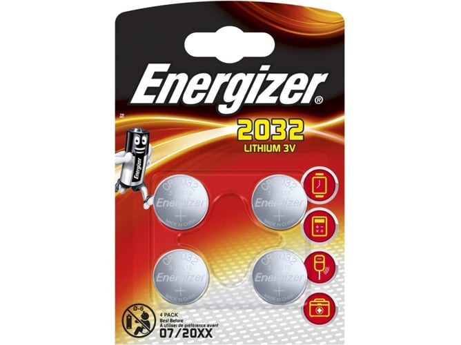 Pilha Não-Recarregável ENERGIZER CR2032 (Lítio - 3 V) Energizer - Baterias - litio, 3 V, cr2032, 240 mAh