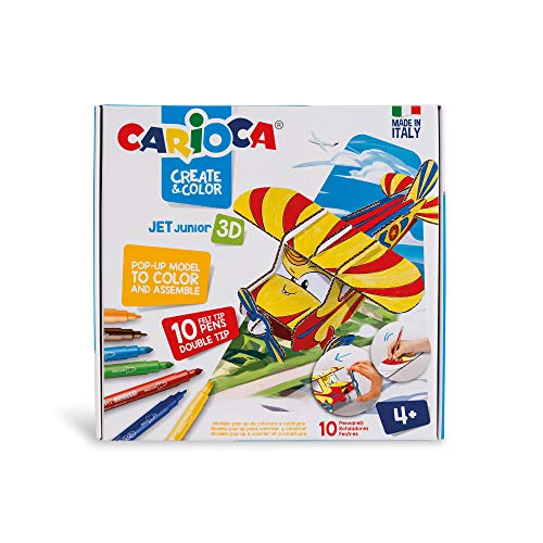 Marcador Carioca Create & Color 42904 Jet Junior Multicor (Recondicionado Como Novo) Carioca - Kits de artesanato de brinquedos - 6 marcadores, tinta à base de água, transparente, multicor