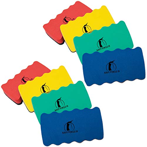Conjunto de 8 Apagadores Magnéticos com Imanes Fortes Navy Penguin - Borrachas - 8 apagadores, imanos fortes, pizarras brancas, alta qualidade