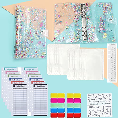 Caixa para Dinheiro e Recibos A6 GLITTER weigav - Envelopes - 2 compartimentos, glitterado, cartão branco, etiquetas adesivas