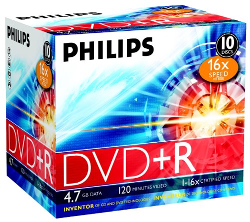 DVD+R PHILIPS 16X 4.7GB / 120min JC(10) 4,7 GB Philips - Downloads digitais de filmes e televisão - 4,7 GB, 10 peças, 16x, 120 min
