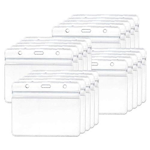 Pack 20 Capas Transparentes para Cartões de Identificação ExeQianming - Porta-crachás e porta-bilhetes - transparentes, 20 unidades, plástico, cartões de identificação