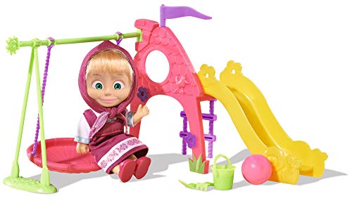 Conjunto de Brinquedos SIMBA TOYS Masha's Playground (Idade Mínima Recomendada: 3 anos) SIMBA - Conjuntos de brinquedos - masha, escorrega, baloiço, acessórios