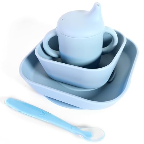 Conjunto de Refeição para Bebé 4 Peças Azul Bluet B - Jogos de jantar - silicone, ventosas, 4 peças, azul