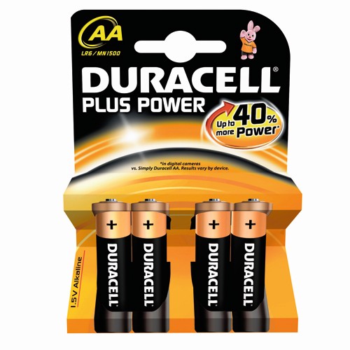 Pilhas Não Recarregáveis DURACELL MN1500B4 Duracell - Baterias de uso geral - 1,5v, 1500 mAh, aa, alcalino
