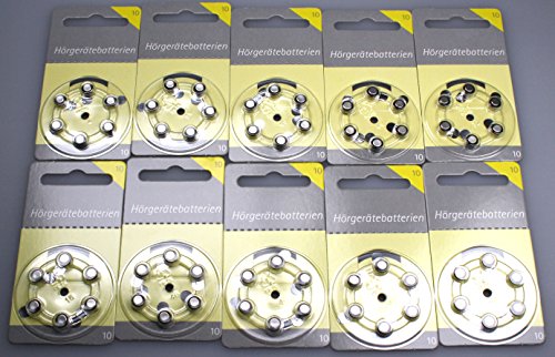 Pilhas para Auscultadores, Tamanho 10, 60 Unidades Hörex - Baterias - 1,5v, 60 unidades, tamanho c