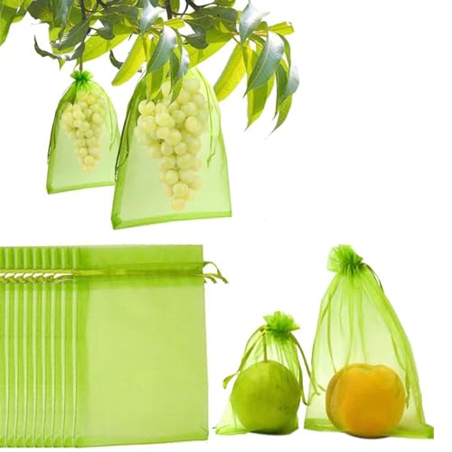 Saco Protetor para Uvas EUZLABBY (100 Unidades) EUZLABBY - Gaiolas e suportes para plantas - 100 unidades, 20 x 30 cm, organza, resistente à corrosão