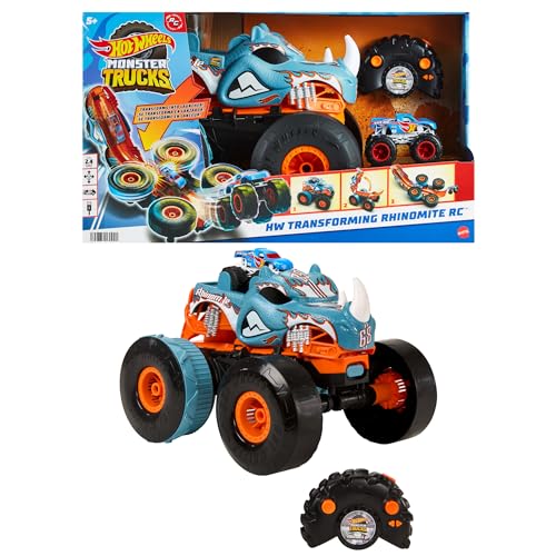 Hot Wheels Monster Trucks Transforming Rhinomite (Idade Mínima Recomendada: 3 anos) Hot Wheels - Brinquedos - Hot Wheels, monster trucks, transforming, rhinomite, idade mínima recomendada, 3 anos