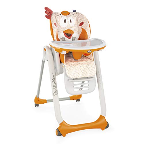 Cadeira de Refeição CHICCO Polly 2 Start Fancy Chicken Laranja Chicco - Cadeiras altas e assentos elevatórios - cadeira, refeição, chicco, Polly, fancy, chicken