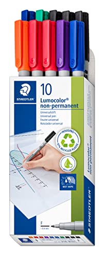 Caneta de Tinta Lavável STAEDTLER Lumocolor Staedtler - Marcadores e marcadores de texto - tinta lavável, borracha, ponta fina