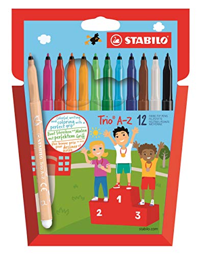 Caneta de Feltro STABILO Trio Az (Multicor) Stabilo - Marcadores e marcadores de texto - caneta, feltro, stabilo trio, azul, multicor, crianças