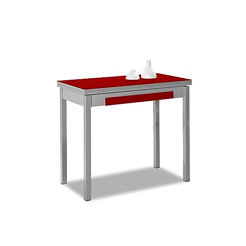 Mesa de Cozinha ASTI MESA (Vermelho - Aglomerado e Aço - 40x80 cm) ASTIMESA - Mesas de cozinha e sala de jantar - vermelho, aglomerado, aço, 40x80 cm