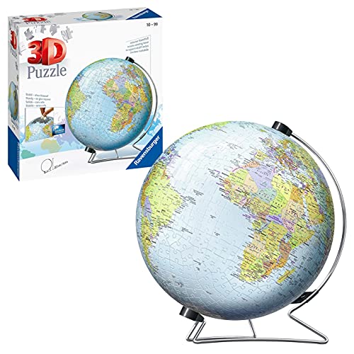 Puzzle RAVENSBURGER Globo The Earth (Idade Mínima Recomendada: 8 anos - 540 peças) Ravensburger - Quebra-cabeças - puzzle, madeira, globo terráqueo, 540 peças, suporte giratório