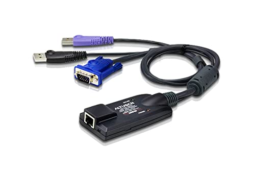 Adaptador ATEN (KVM - KVM - Preto e Azul) ATEN - Cabos kvm - vga, preto, azul, compatível windows