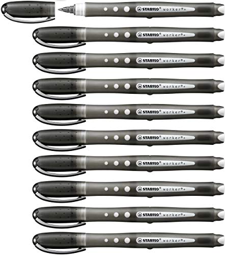 Esferográfica Rollerball STABILO Worker+ Preto Stabilo - Canetas - rollerball, ponta 0,8mm, escritura suave, design moderno