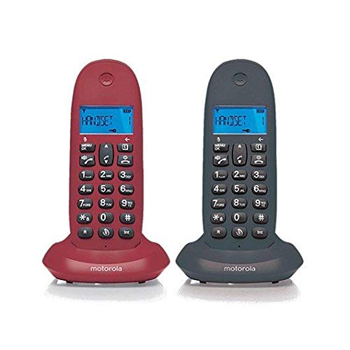 Telefone sem fio MOTOROLA C1002GW Duo - Cinzento | Bordeaux Motorola - Telefonia - sem fio, duo, cinzento, bordeaux